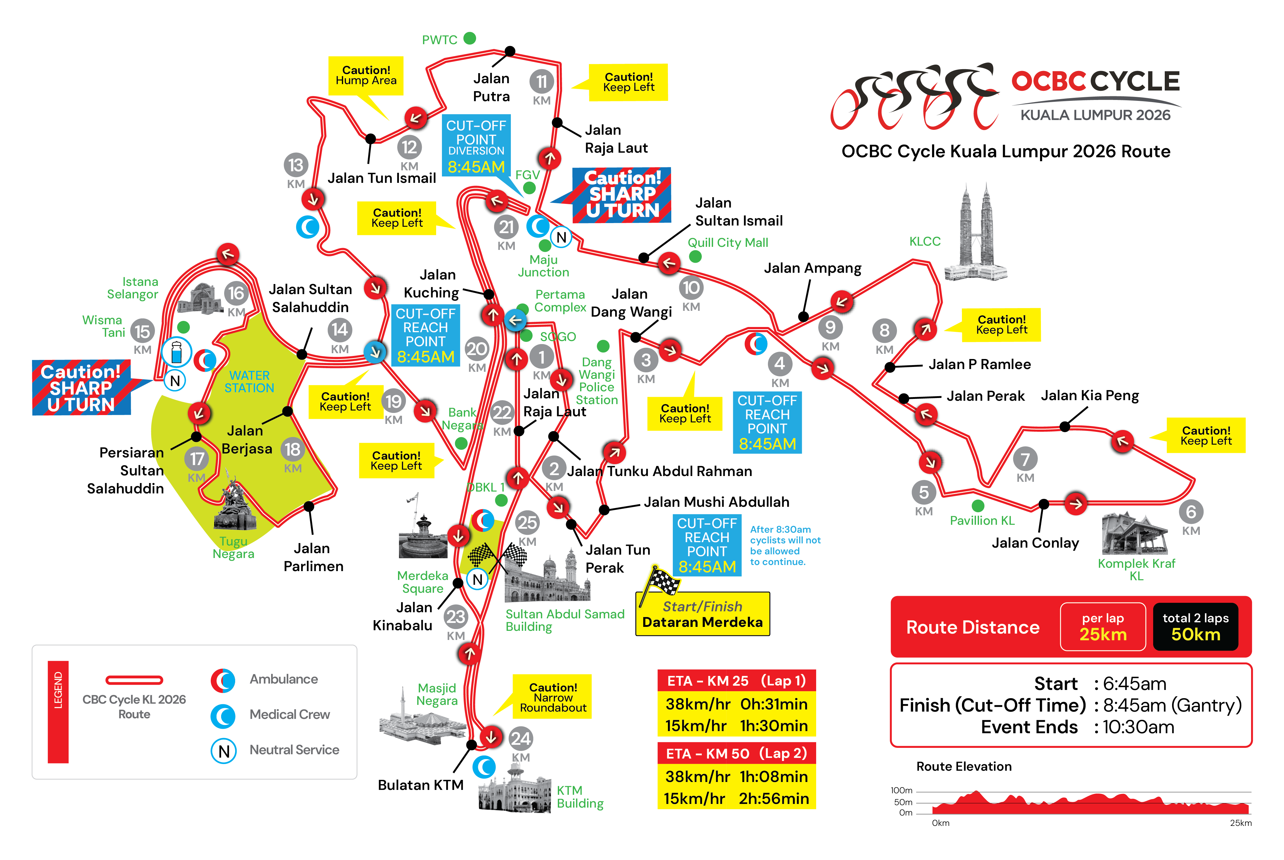 OCBC Cycle Kuala Lumpur 2026 Route Map